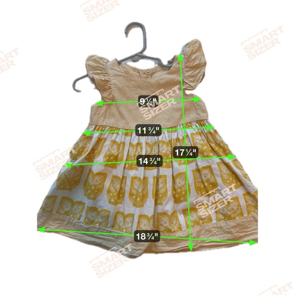 Ricrac & Ruffles Yellow and White Owl Print girls  Dress sie 2T - Picture 6 of 6